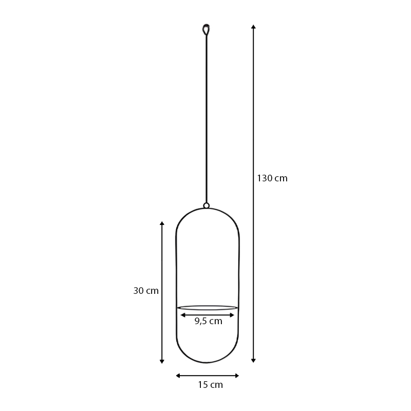 Βάση - ζαρντινιέρα κρεμαστή μεταλλική για φυτά εσωτερικού και εξωτερικού χώρου χρώμα μαύρο Φ15εκ. 2
