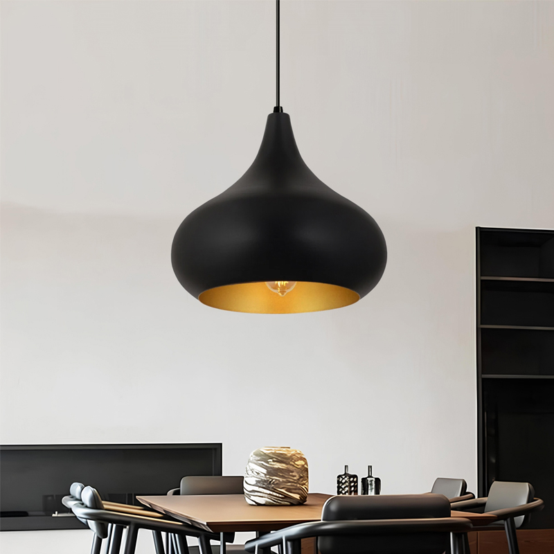 Φωτιστικό οροφής E27 μεταλλικό μονόφωτο χρώμα μαύρο Ø33x100εκ. 2