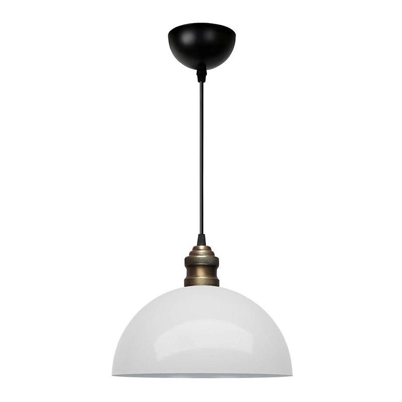 Φωτιστικό οροφής E27 μεταλλικό μονόφωτο χρώμα λευκό Ø25x100εκ.