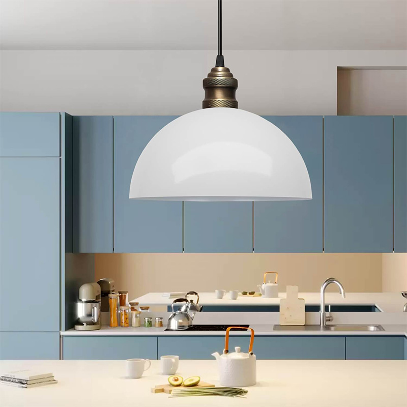 Φωτιστικό οροφής E27 μεταλλικό μονόφωτο χρώμα λευκό Ø25x100εκ. 2