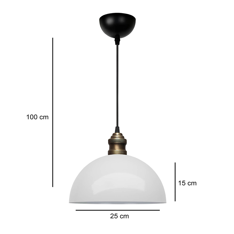 Φωτιστικό οροφής E27 μεταλλικό μονόφωτο χρώμα λευκό Ø25x100εκ. 3