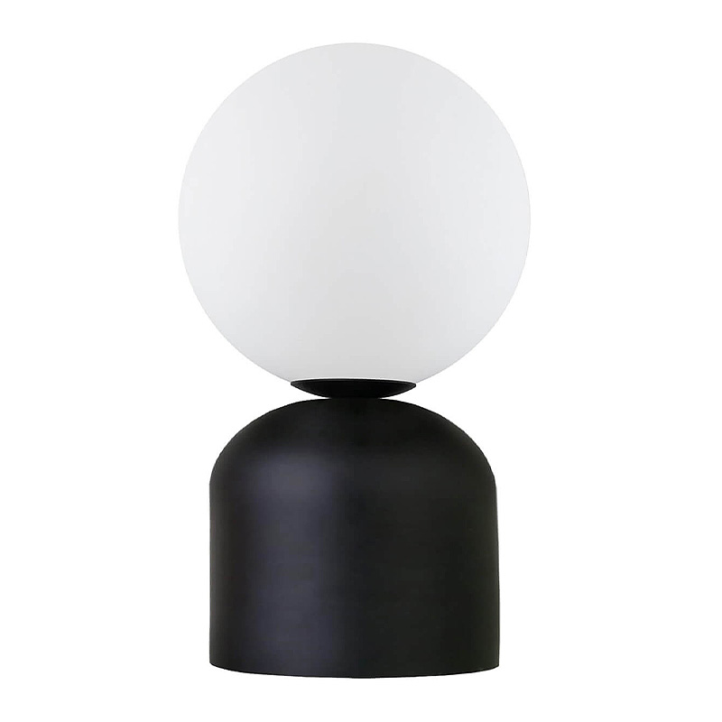 Φωτιστικό επιτραπέζιο E14 μεταλλικό - γυάλινο χρώμα μαύρο - λευκό Ø13x28εκ.