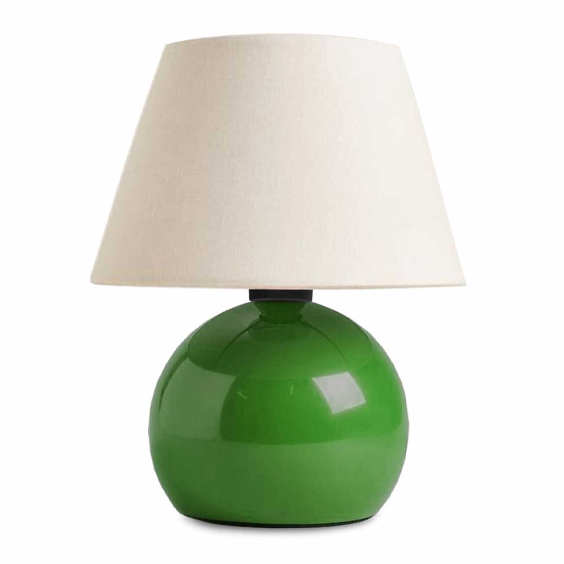 Φωτιστικό επιτραπέζιο E27 μεταλλικό - ύφασμα χρώμα πράσινο - κρεμ Ø22x30εκ.