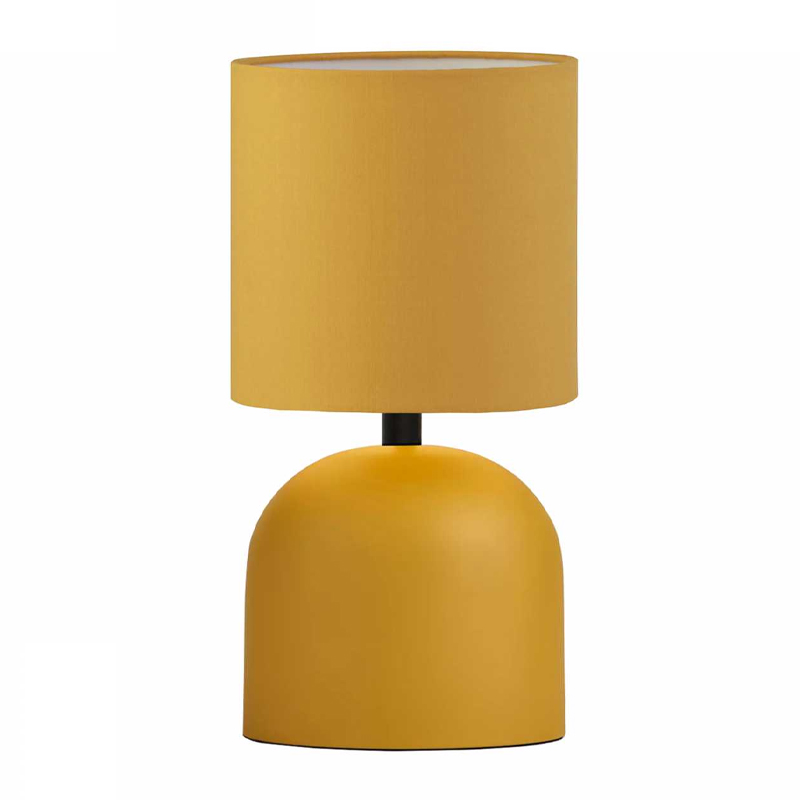 Φωτιστικό επιτραπέζιο E27 μεταλλικό - ύφασμα χρώμα κίτρινο Ø15x30εκ.