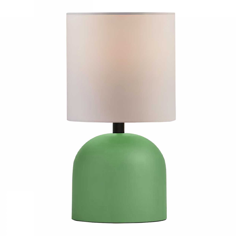 Φωτιστικό επιτραπέζιο E27 μεταλλικό - ύφασμα χρώμα πράσινο - κρεμ Ø15x30εκ.
