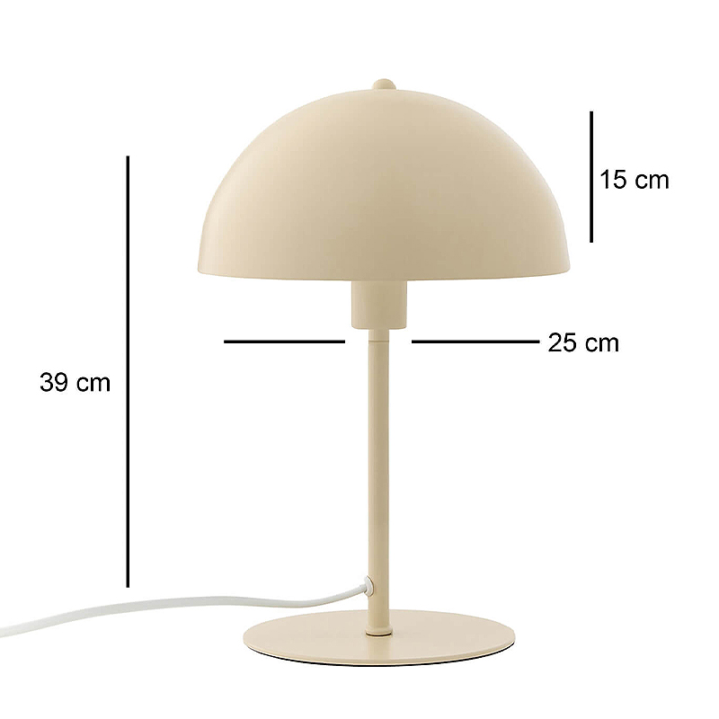 Φωτιστικό επιτραπέζιο E27 μεταλλικό χρώμα κρεμ Ø25x39εκ. 3