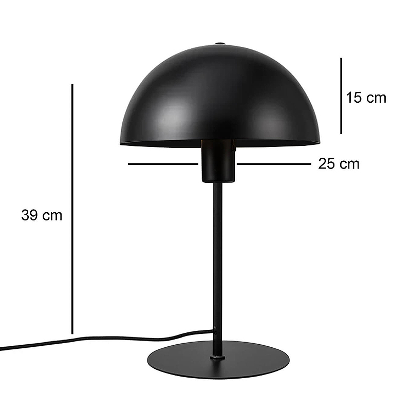 Φωτιστικό επιτραπέζιο E27 μεταλλικό χρώμα μαύρο Ø25x39εκ. 3