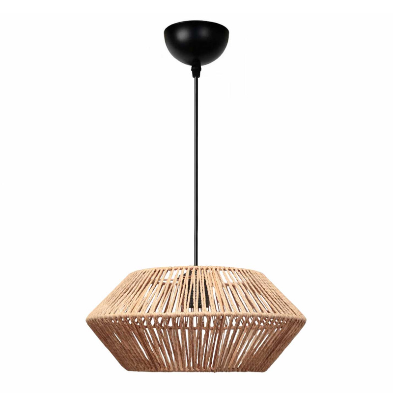 Φωτιστικό οροφής E27 από σχοινί μονόφωτο χρώμα φυσικό Ø32x70εκ.