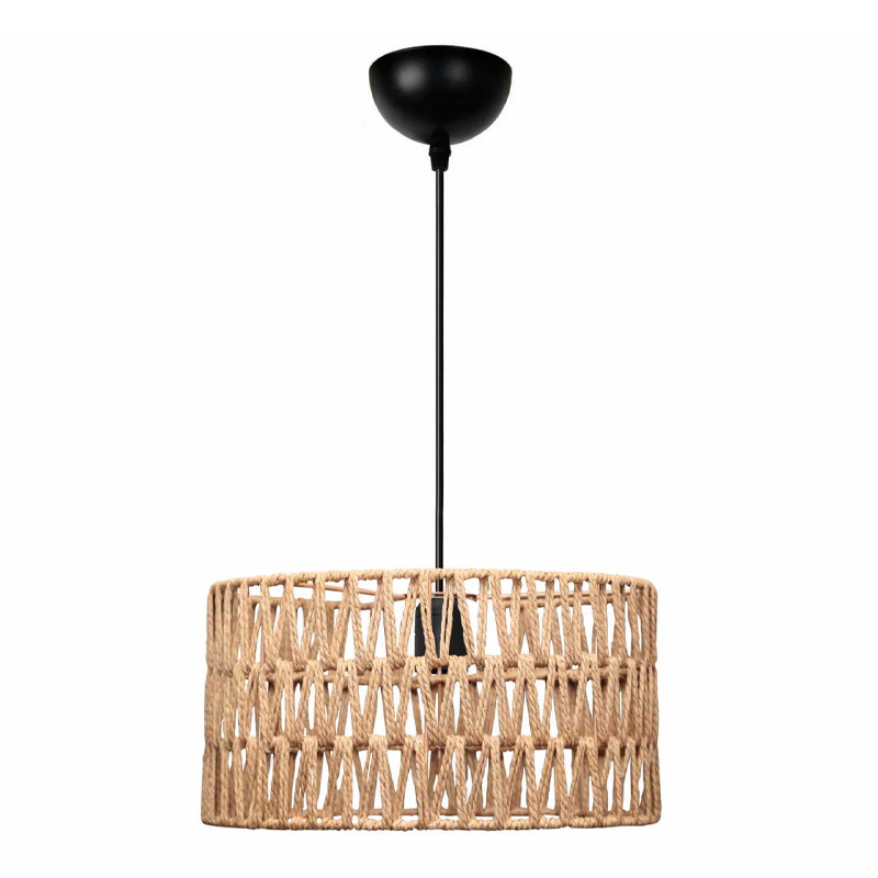 Φωτιστικό οροφής E27 από σχοινί μονόφωτο χρώμα φυσικό Ø30x70εκ.