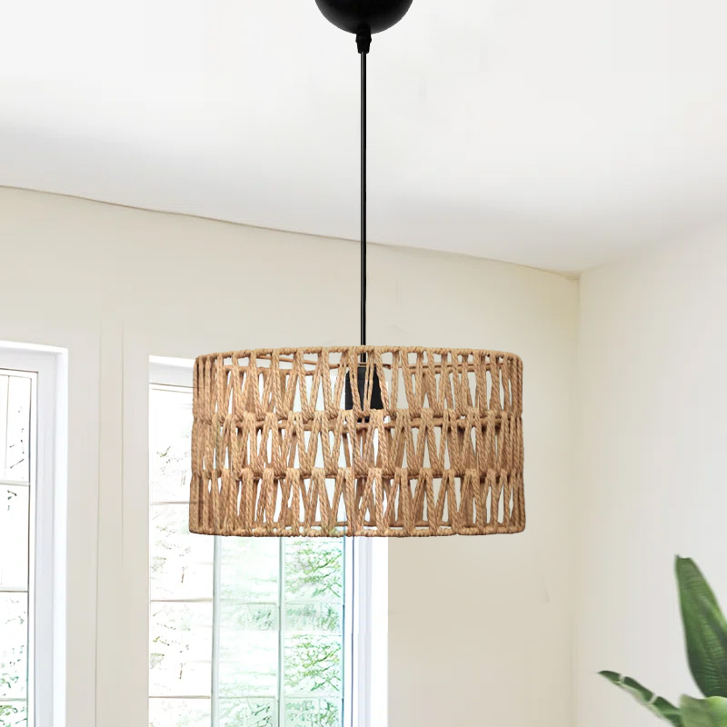 Φωτιστικό οροφής E27 από σχοινί μονόφωτο χρώμα φυσικό Ø30x70εκ. 2