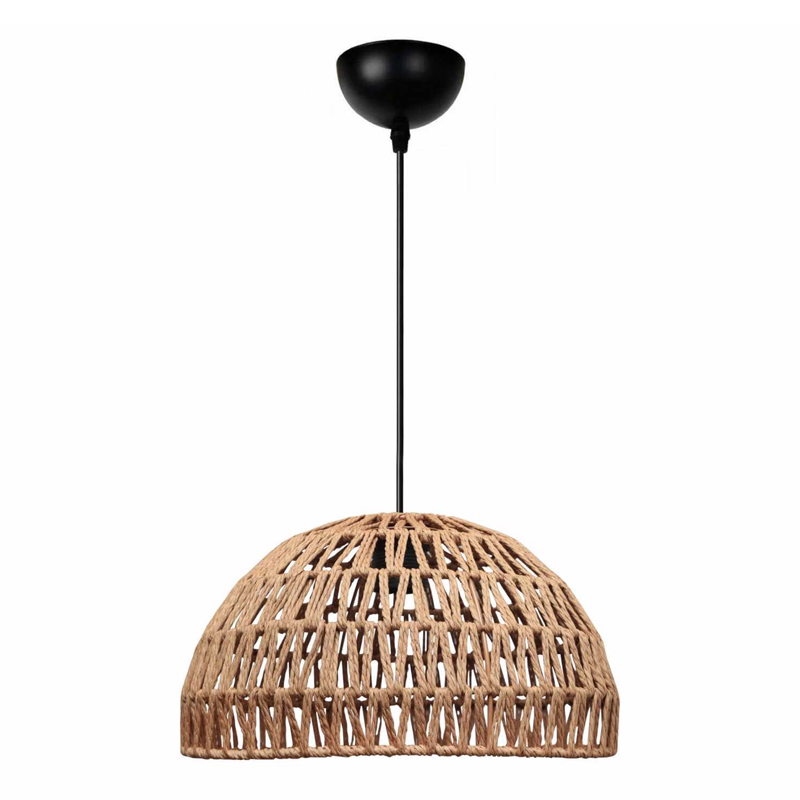 Φωτιστικό οροφής E27 από σχοινί μονόφωτο χρώμα φυσικό Ø29x70εκ.