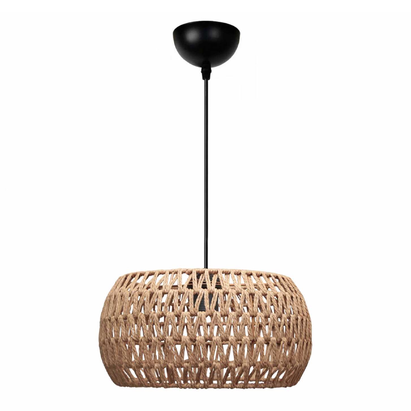 Φωτιστικό οροφής E27 από σχοινί μονόφωτο χρώμα φυσικό Ø30x70εκ.