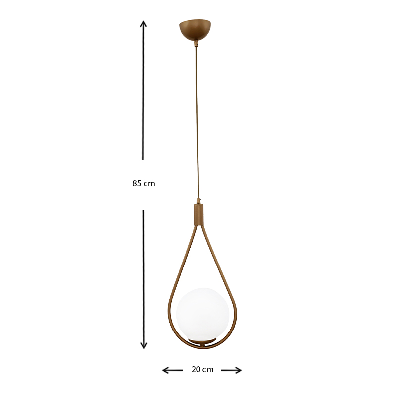 Φωτιστικό οροφής E27 μεταλλικό μονόφωτο χρώμα χρυσό ματ 3