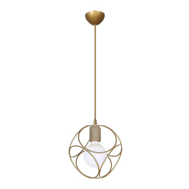 Φωτιστικό οροφής E27 μεταλλικό μονόφωτο χρώμα χρυσό