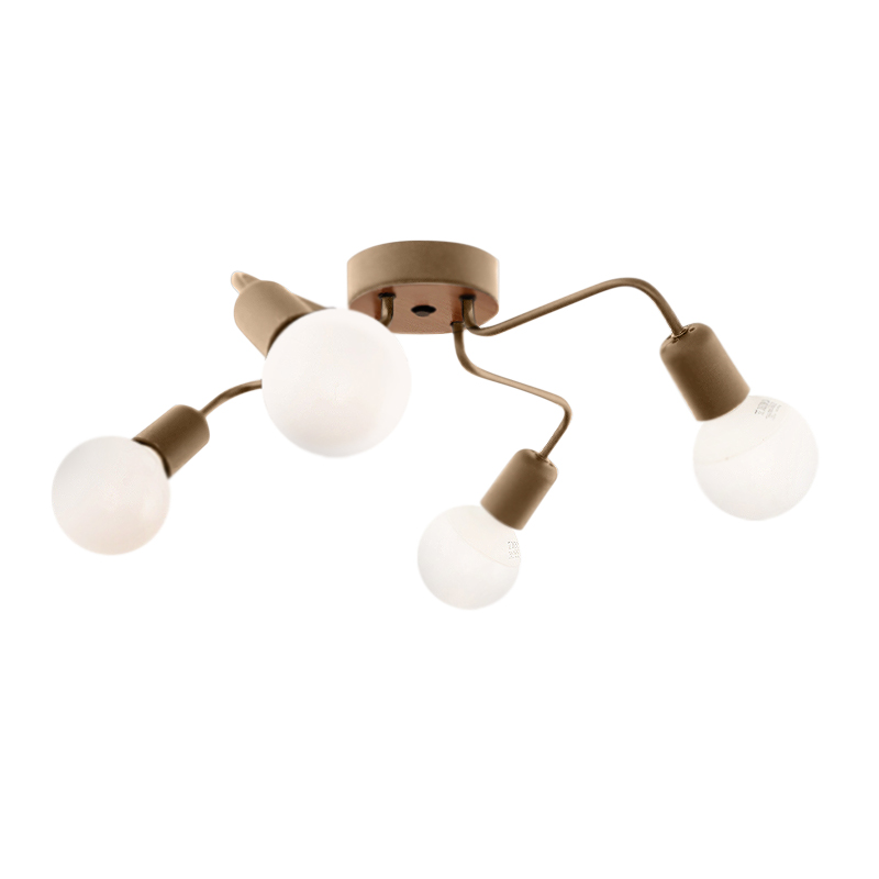 Φωτιστικό οροφής E27 μεταλλικό τετράφωτο χρώμα χρυσό