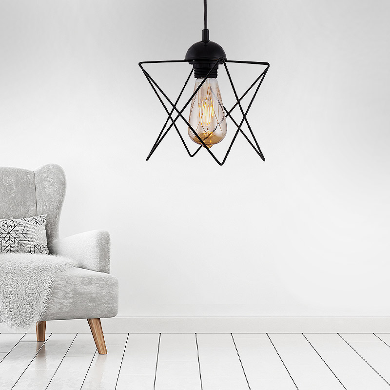 Φωτιστικό οροφής E27 μεταλλικό μονόφωτο χρώμα μαύρο 2