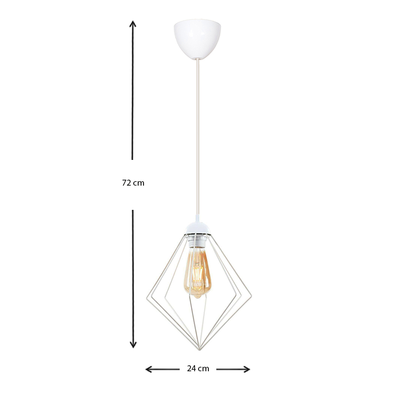 Φωτιστικό οροφής E27 μεταλλικό μονόφωτο χρώμα λευκό 3