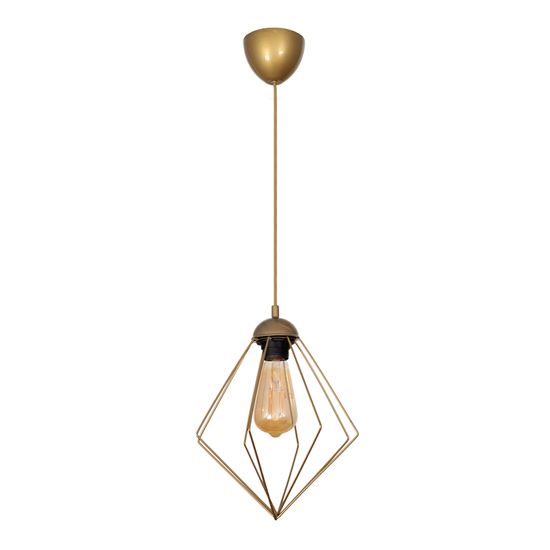 Φωτιστικό οροφής E27 μεταλλικό μονόφωτο χρώμα χρυσό