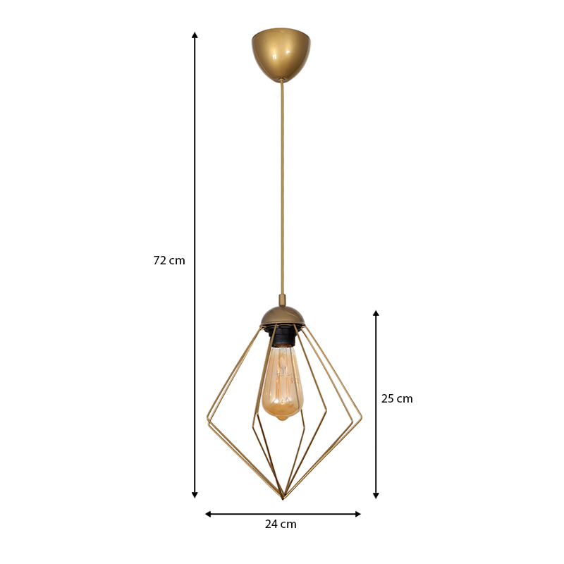 Φωτιστικό οροφής E27 μεταλλικό μονόφωτο χρώμα χρυσό 3