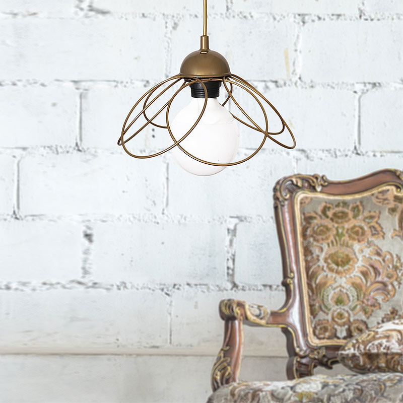 Φωτιστικό οροφής E14 μεταλλικό μονόφωτο χρώμα χρυσό 2