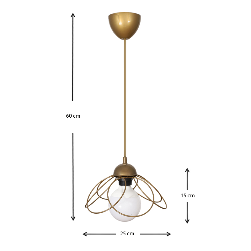 Φωτιστικό οροφής E14 μεταλλικό μονόφωτο χρώμα χρυσό 3