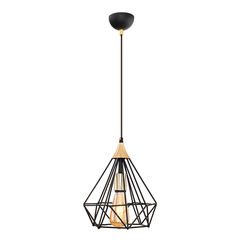 Φωτιστικό οροφής E27 μεταλλικό μονόφωτο χρώμα μαύρο