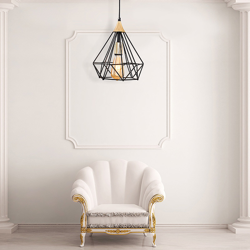 Φωτιστικό οροφής E27 μεταλλικό μονόφωτο χρώμα μαύρο 2