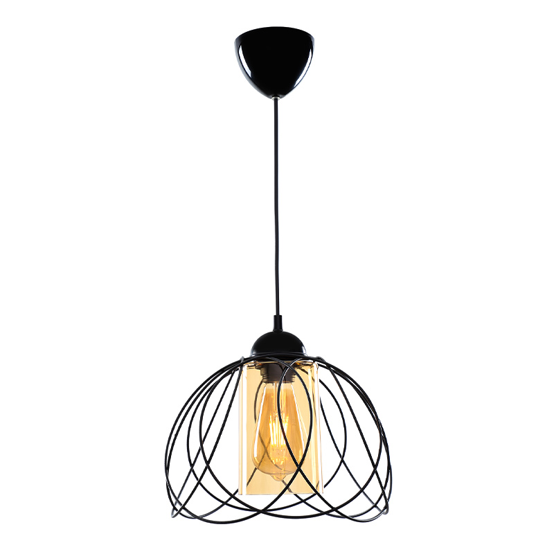 Φωτιστικό οροφής E27 μεταλλικό μονόφωτο χρώμα μαύρο