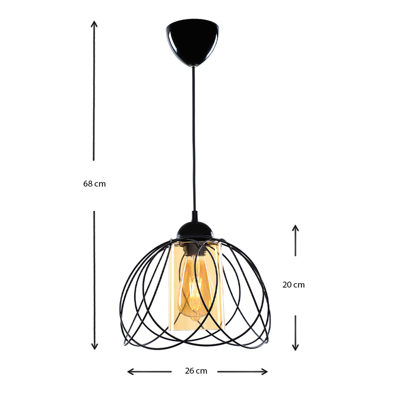 Φωτιστικό οροφής E27 μεταλλικό μονόφωτο χρώμα μαύρο 3