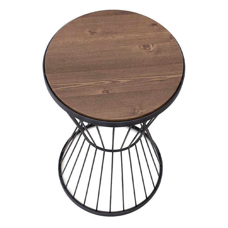 Τραπεζάκι βοηθητικό μεταλλικό - Mdf χρώμα μαύρο - καρυδί 3