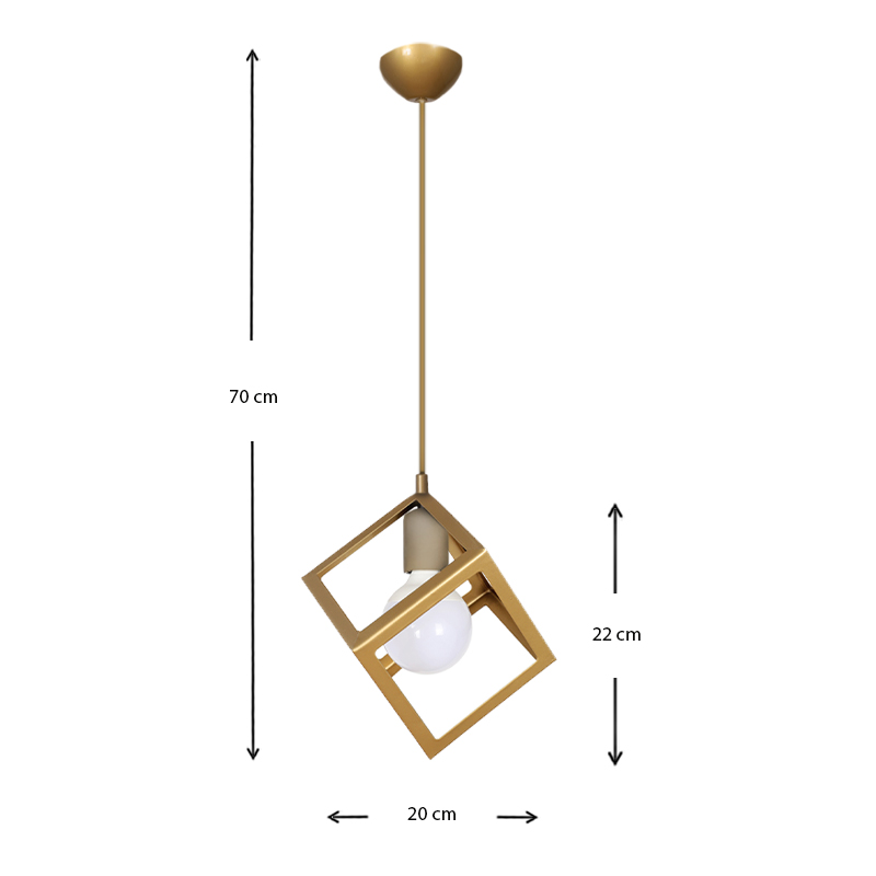 Φωτιστικό οροφής E27 μεταλλικό μονόφωτο χρώμα χρυσό ματ 3