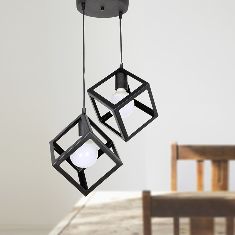 Φωτιστικό οροφής E27 μεταλλικό δίφωτο χρώμα μαύρο 2