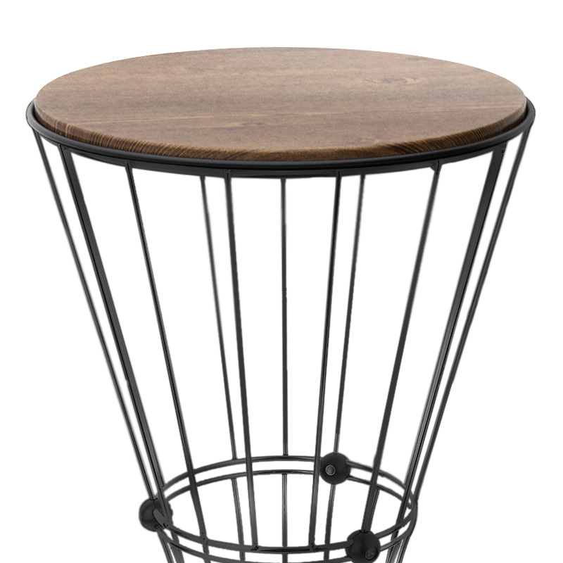 Τραπεζάκι βοηθητικό μεταλλικό - Mdf χρώμα μαύρο - καρυδί 3