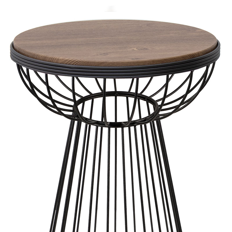 Τραπεζάκι βοηθητικό μεταλλικό - Mdf χρώμα μαύρο - καρυδί 3