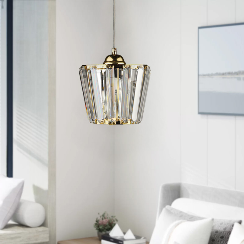 Φωτιστικό οροφής E27 γυάλινο μονόφωτο χρώμα χρυσό 2