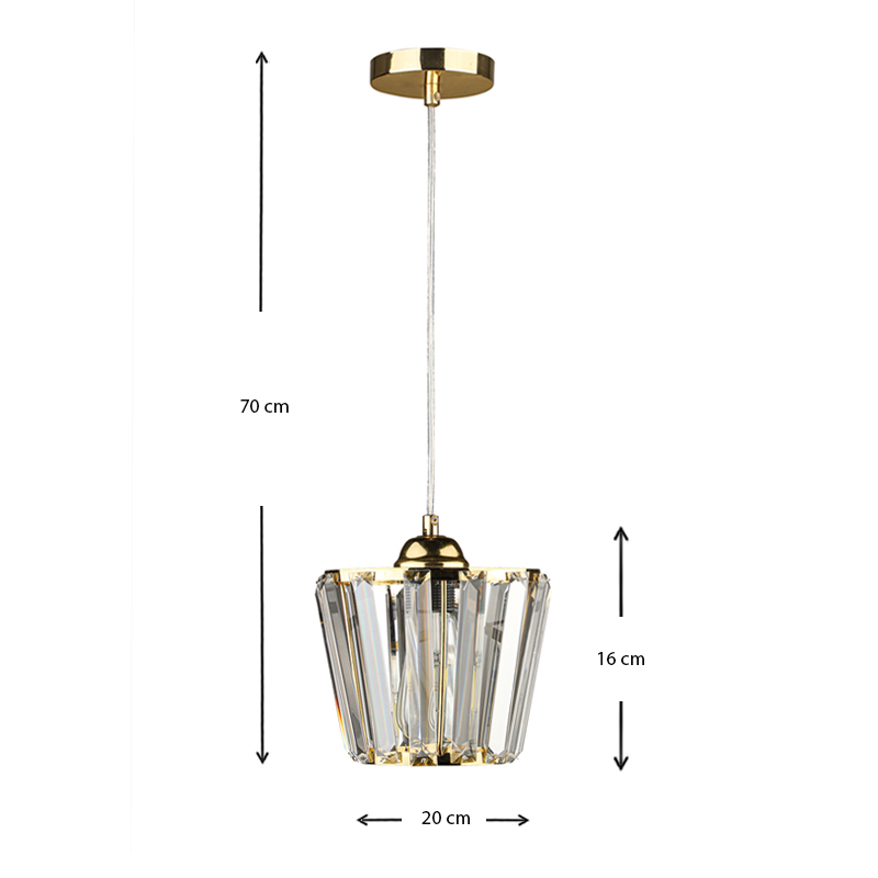 Φωτιστικό οροφής E27 γυάλινο μονόφωτο χρώμα χρυσό 3