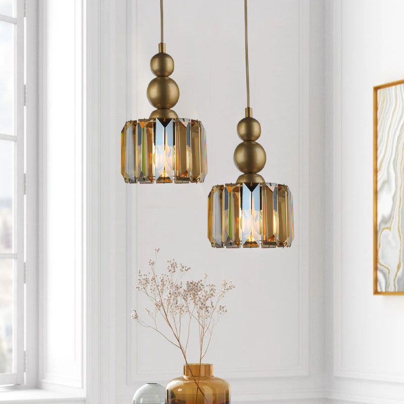 Φωτιστικό οροφής E27 μεταλλικό - γυάλινο δίφωτο χρώμα χρυσό 2