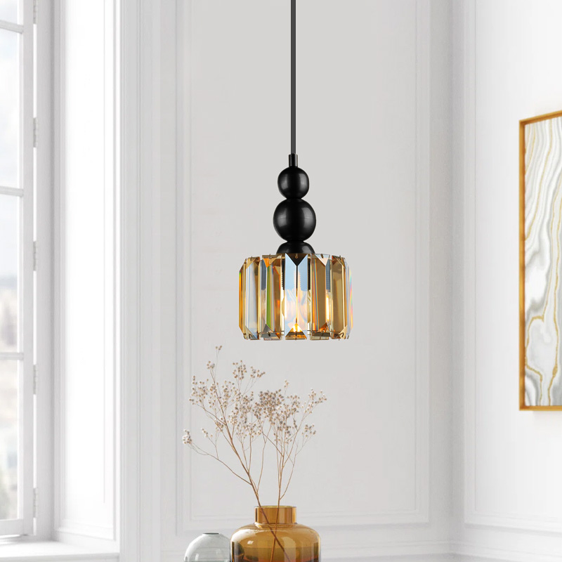 Φωτιστικό οροφής E27 μεταλλικό - γυάλινο μονόφωτο χρώμα μαύρο 2