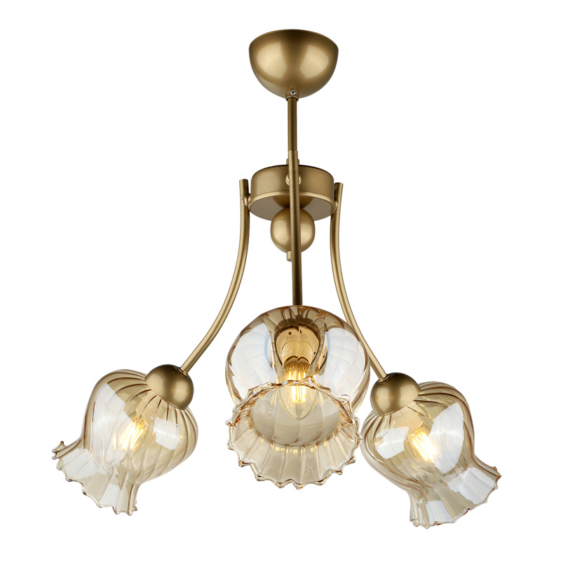 Φωτιστικό οροφής E27 μεταλλικό τρίφωτο χρώμα χρυσό