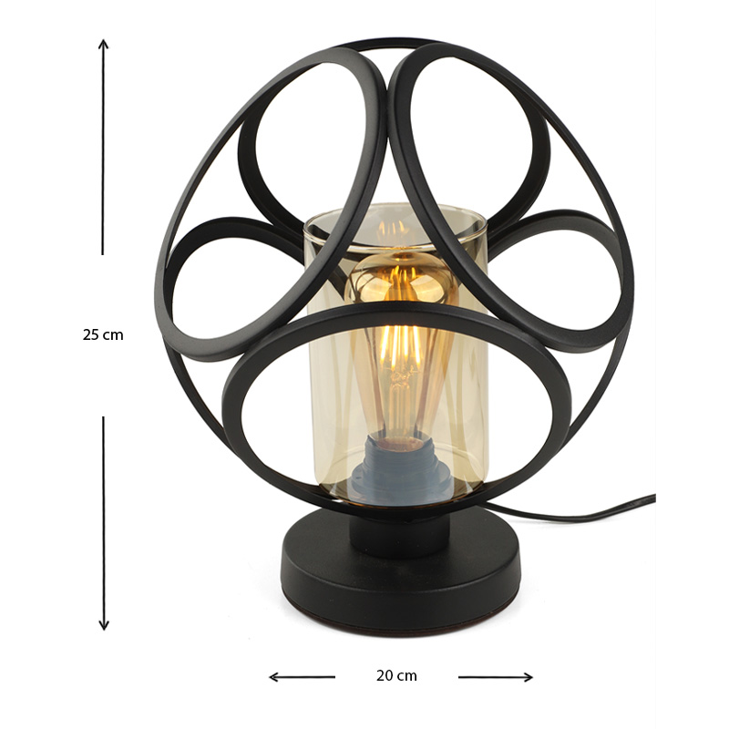 Φωτιστικό επιτραπέζιο E27 μεταλλικό χρώμα μαύρο 3