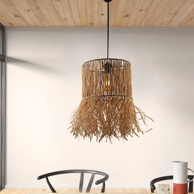 Φωτιστικό οροφής E27 από σιζάλ μονόφωτο χρώμα φυσικό 2