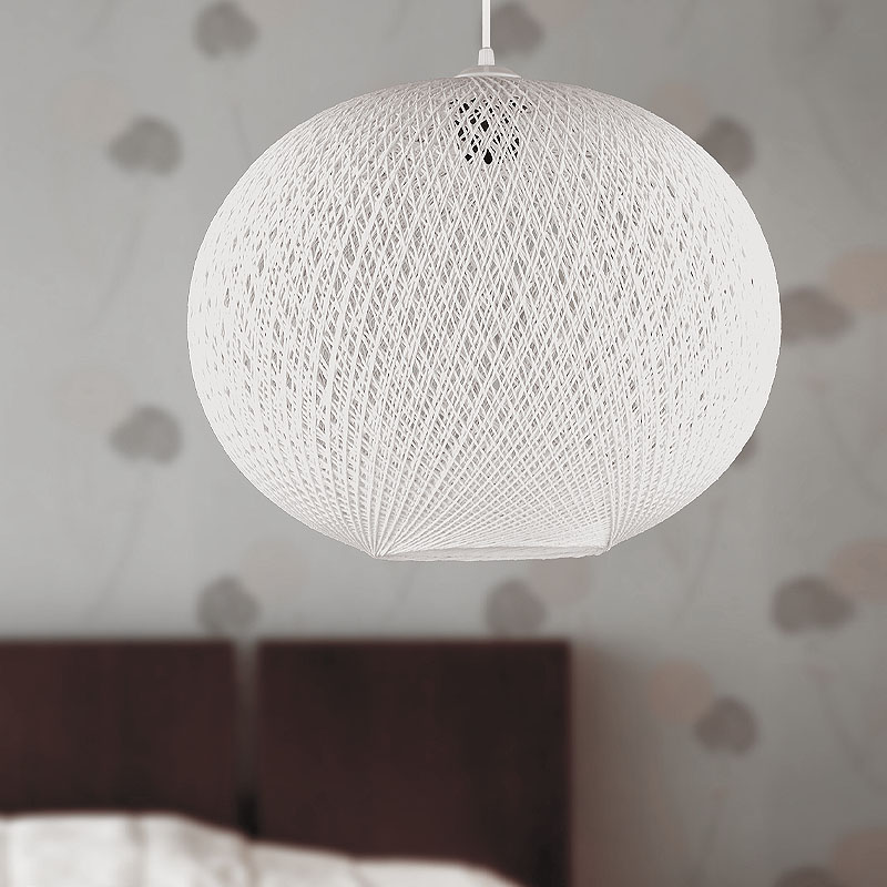 Φωτιστικό οροφής E27 από σχοινί μονόφωτο χρώμα λευκό 2