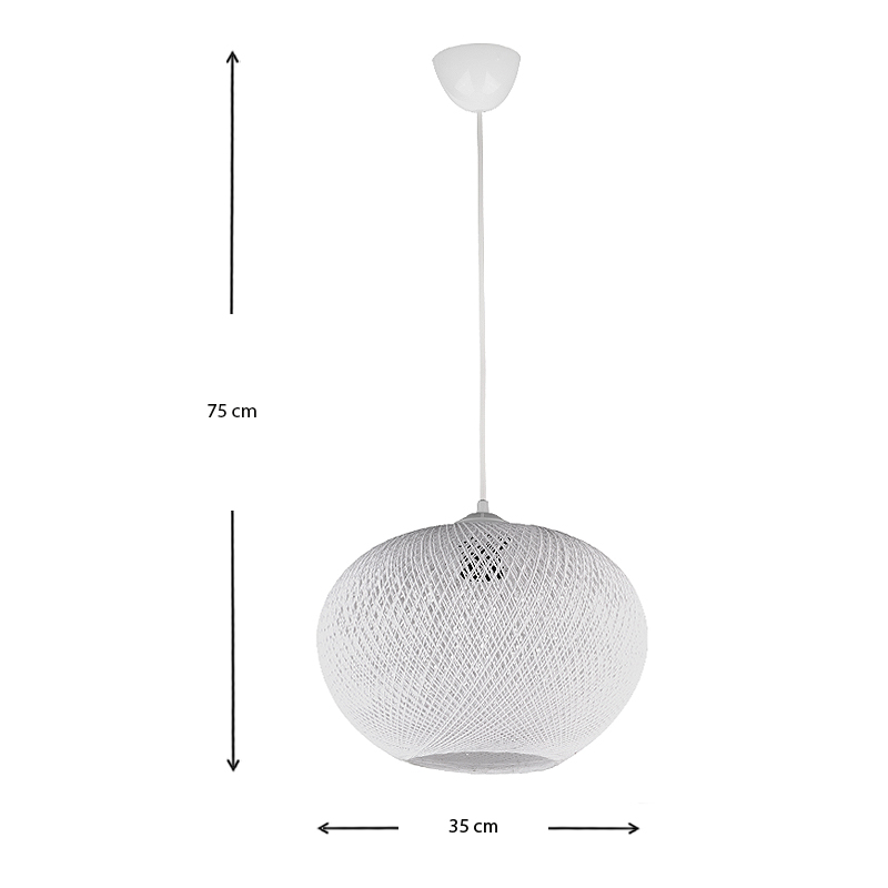 Φωτιστικό οροφής E27 από σχοινί μονόφωτο χρώμα λευκό 3