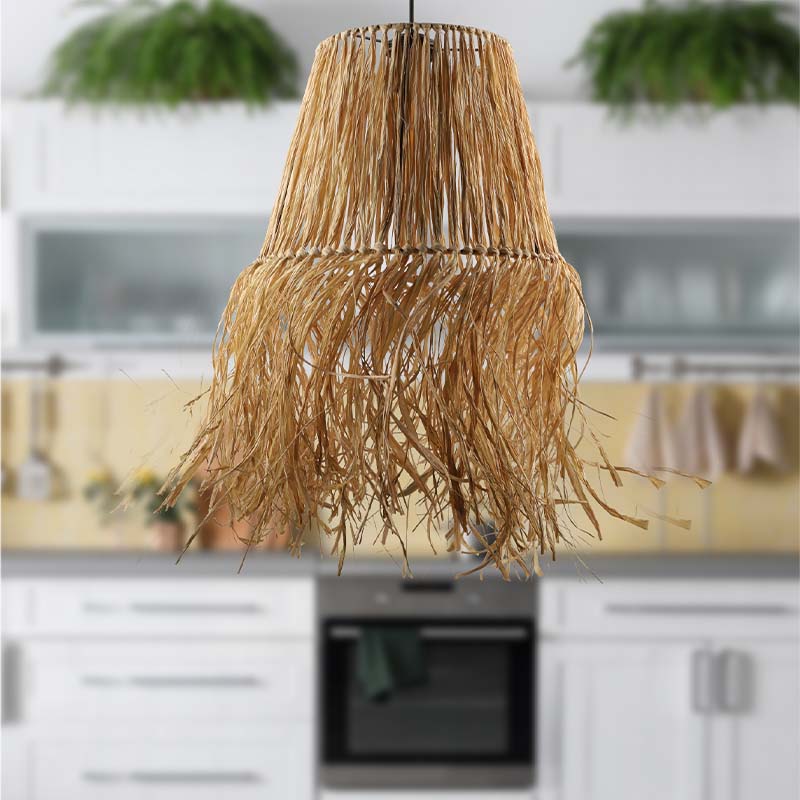 Φωτιστικό οροφής E27 από σιζάλ μονόφωτο χρώμα φυσικό 2