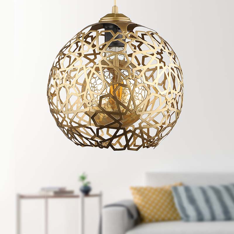 Φωτιστικό οροφής E27 μεταλλικό μονόφωτο χρώμα χρυσό 2