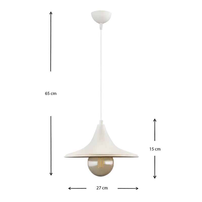 Φωτιστικό οροφής E27 μεταλλικό μονόφωτο χρώμα λευκό 3