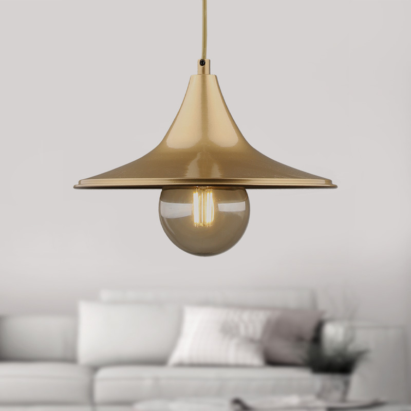 Φωτιστικό οροφής E27 μεταλλικό μονόφωτο χρώμα χρυσό 2