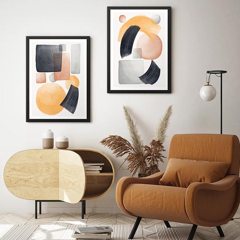 Πίνακας "Shapes" Megapap 2 τμχ. σε πλαίσιο 35x45x2εκ. 2