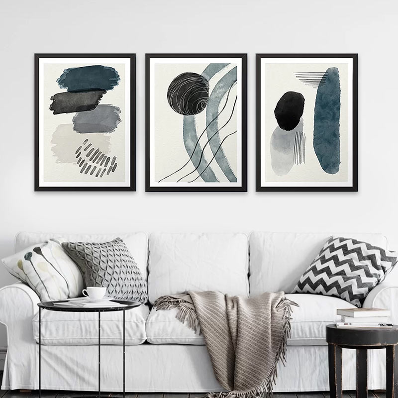 Πίνακας "Blue Dreams" Megapap 3 τμχ. σε πλαίσιο 35x45x2εκ. 2