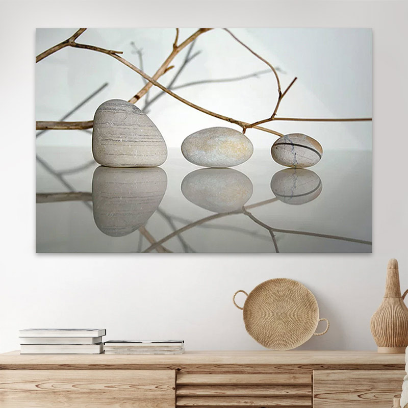Πίνακας σε καμβά "Stones Branches" ψηφιακής εκτύπωσης 2